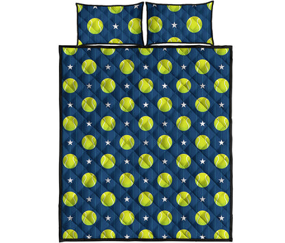 Tennis Sport Pattern Print Quilt Bed Set