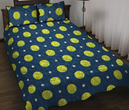 Tennis Sport Pattern Print Quilt Bed Set