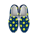 Tennis Sport Pattern Print White Slip On Shoes