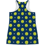 Tennis Sport Pattern Print Women's Racerback Tank Top
