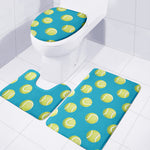 Tennis Theme Pattern Print 3 Piece Bath Mat Set