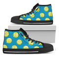 Tennis Theme Pattern Print Black High Top Sneakers