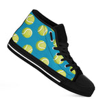 Tennis Theme Pattern Print Black High Top Shoes