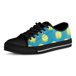 Tennis Theme Pattern Print Black Low Top Shoes