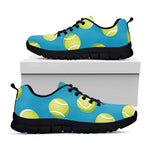 Tennis Theme Pattern Print Black Sneakers