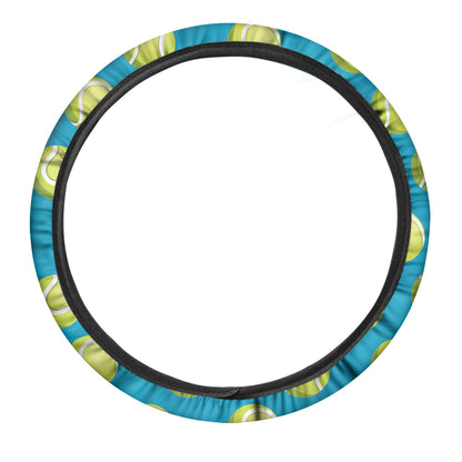 Tennis Theme Pattern Print Car Steering Wheel Cover