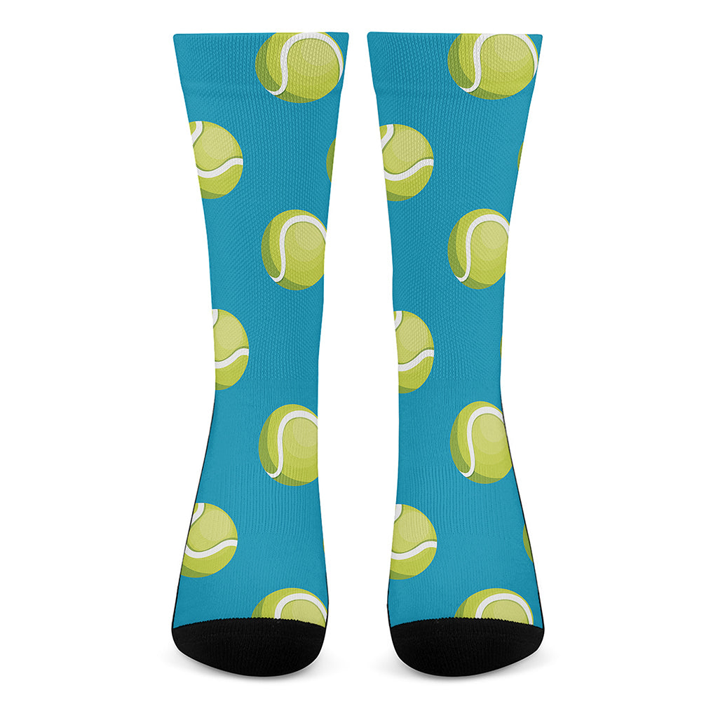 Tennis Theme Pattern Print Crew Socks