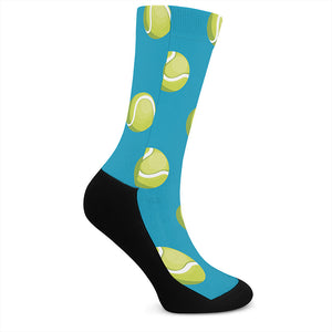 Tennis Theme Pattern Print Crew Socks