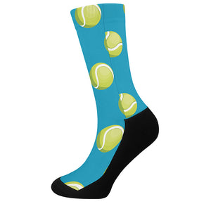 Tennis Theme Pattern Print Crew Socks