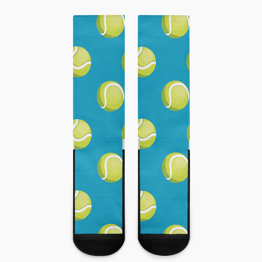 Tennis Theme Pattern Print Crew Socks