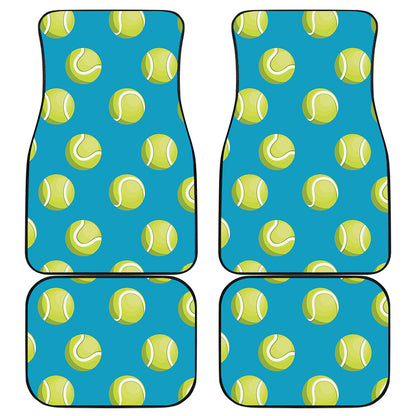 Tennis Theme Pattern Print Front and Back Car Floor Mats