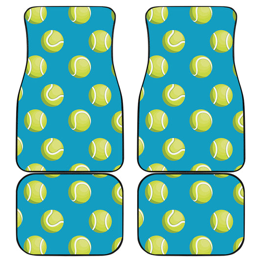 Tennis Theme Pattern Print Front and Back Car Floor Mats