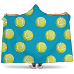 Tennis Theme Pattern Print Hooded Blanket