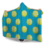 Tennis Theme Pattern Print Hooded Blanket