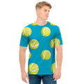 Tennis Theme Pattern Print Men's T-Shirt