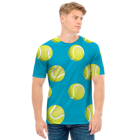 Tennis Theme Pattern Print Men's T-Shirt