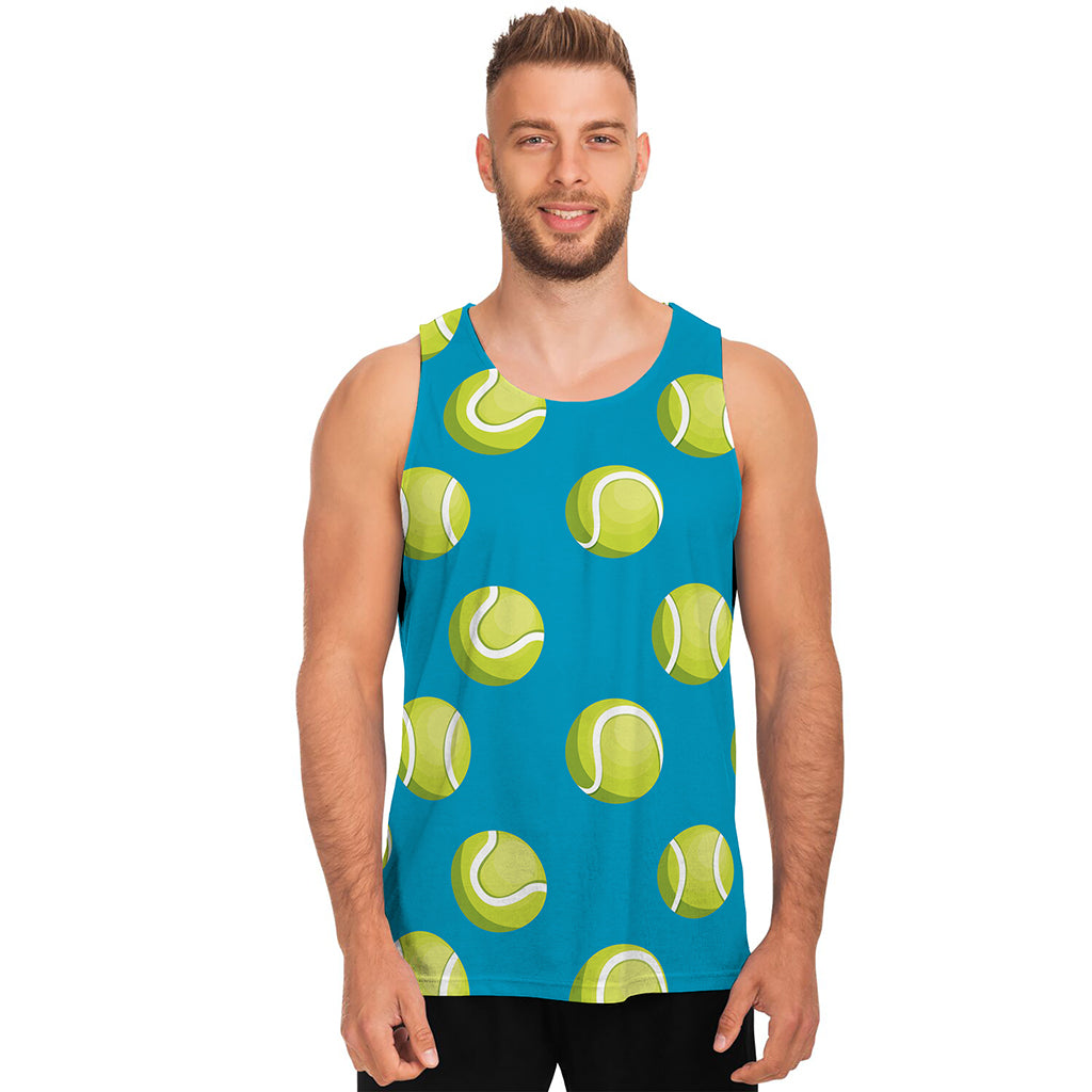 Tennis Theme Pattern Print Men's Tank Top