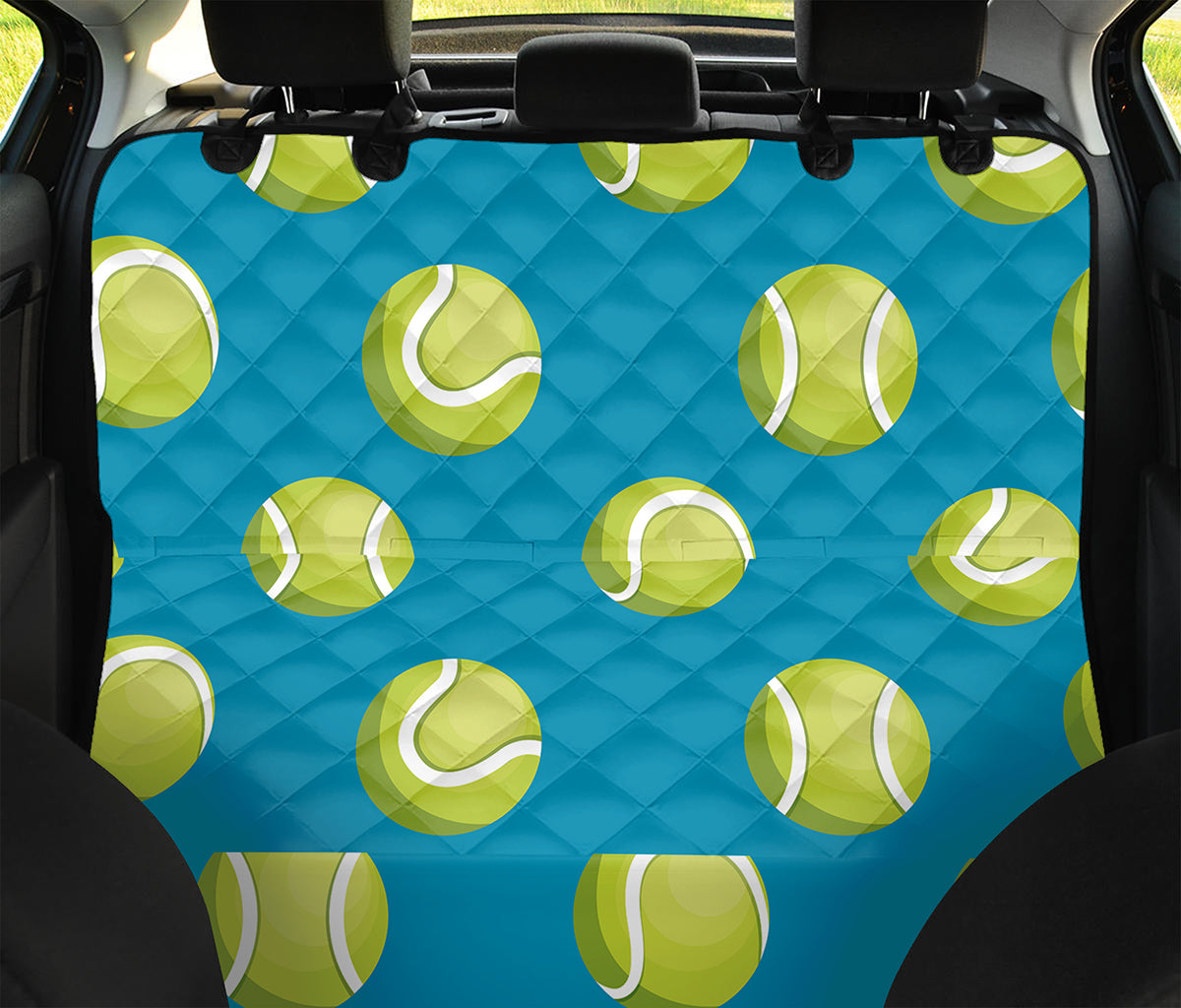Tennis Theme Pattern Print Pet Car Back Seat Cover