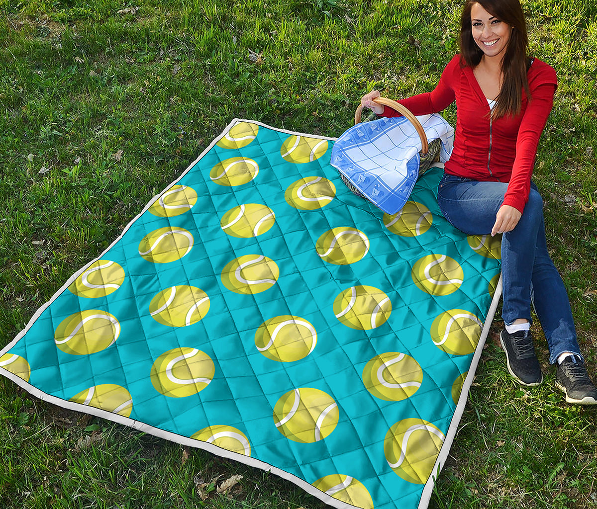 Tennis Theme Pattern Print Quilt