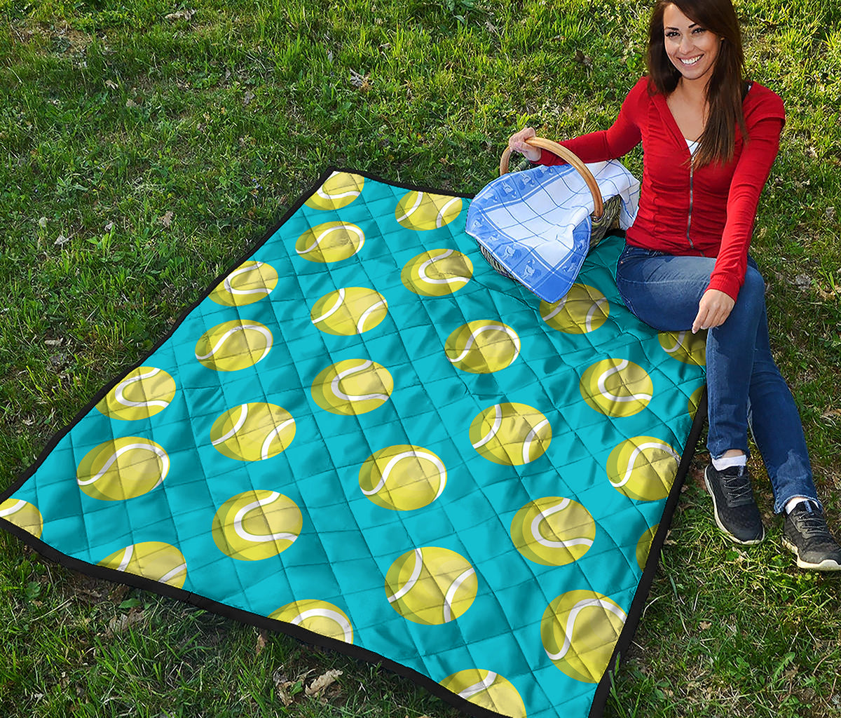 Tennis Theme Pattern Print Quilt