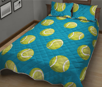 Tennis Theme Pattern Print Quilt Bed Set