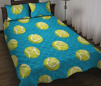 Tennis Theme Pattern Print Quilt Bed Set