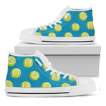 Tennis Theme Pattern Print White High Top Shoes