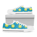 Tennis Theme Pattern Print White Low Top Sneakers