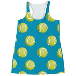 Tennis Theme Pattern Print Women's Racerback Tank Top