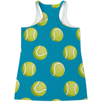 Tennis Theme Pattern Print Women's Racerback Tank Top