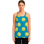 Tennis Theme Pattern Print Women's Racerback Tank Top