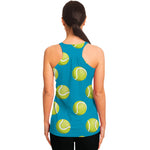 Tennis Theme Pattern Print Women's Racerback Tank Top