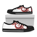 Tentacles Of Octopus Print Black Low Top Shoes