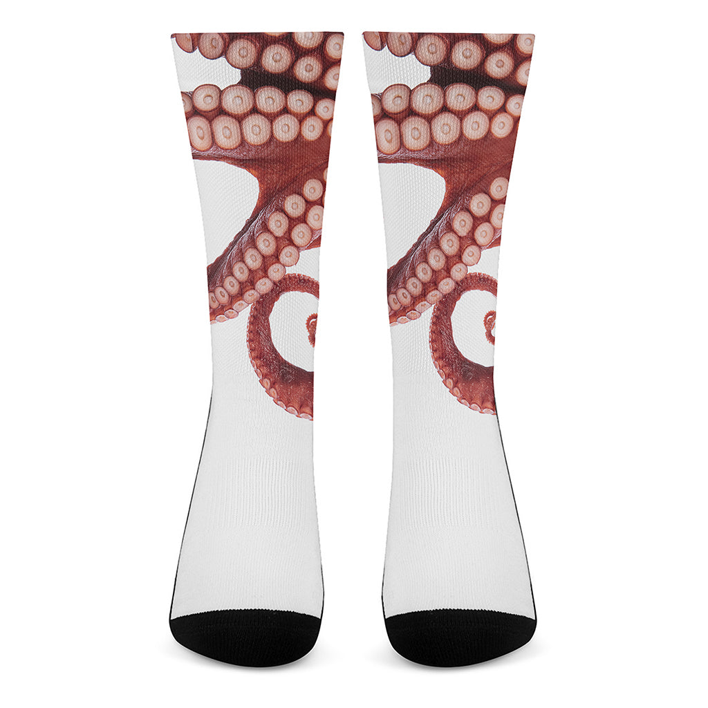 Tentacles Of Octopus Print Crew Socks