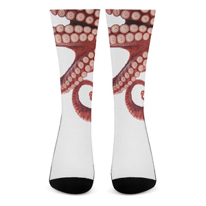 Tentacles Of Octopus Print Crew Socks