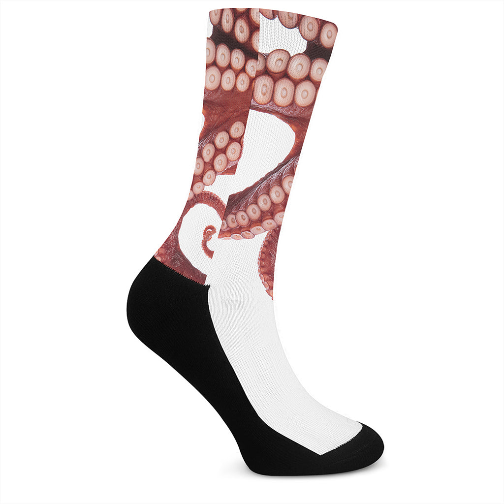 Tentacles Of Octopus Print Crew Socks