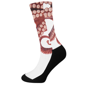 Tentacles Of Octopus Print Crew Socks