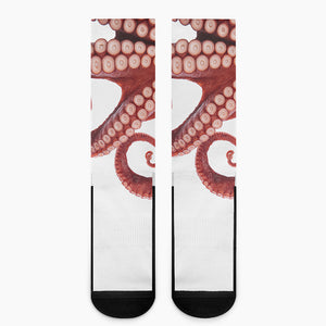 Tentacles Of Octopus Print Crew Socks