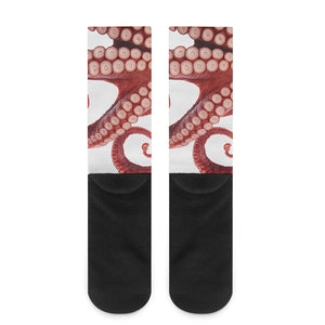 Tentacles Of Octopus Print Crew Socks