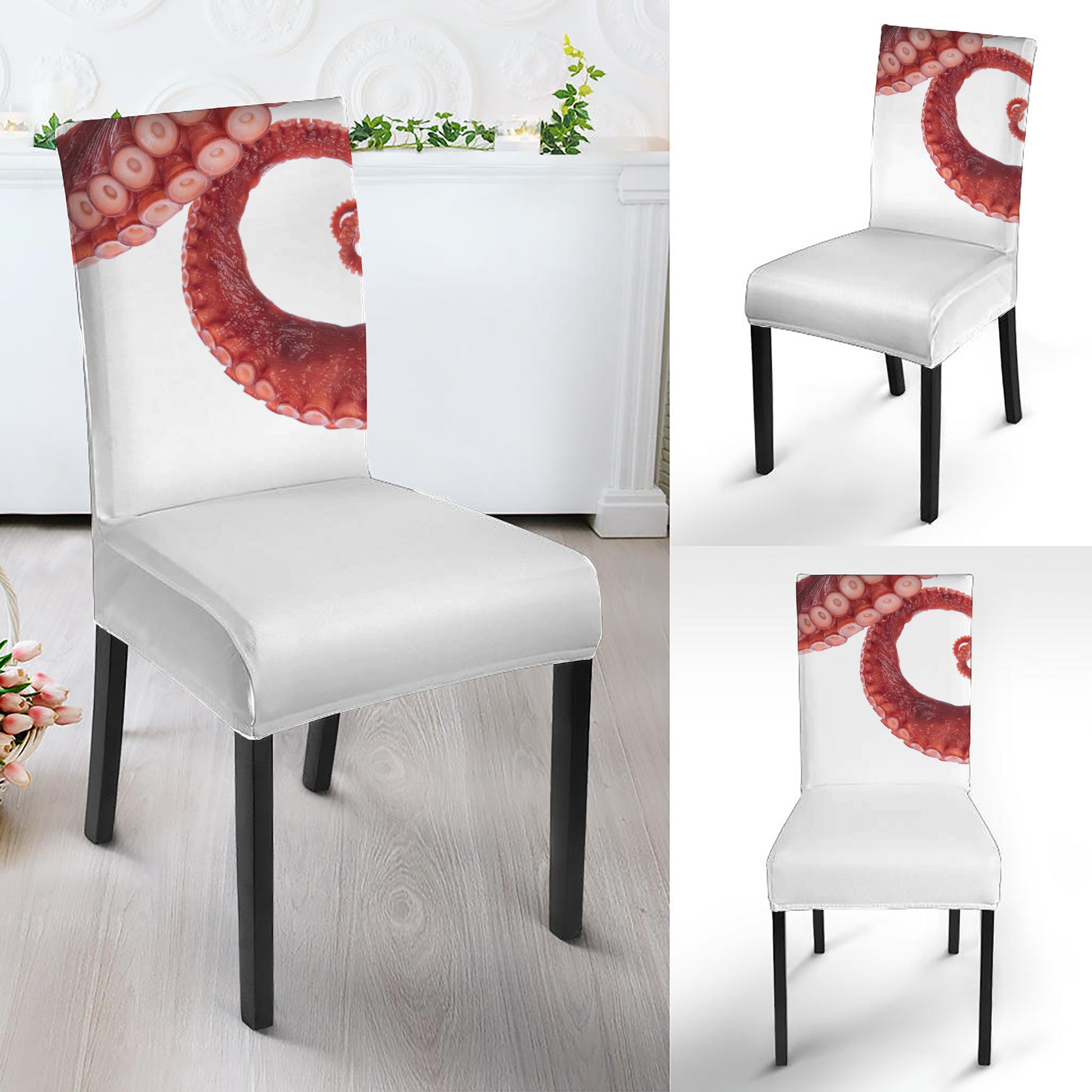 Tentacles Of Octopus Print Dining Chair Slipcover