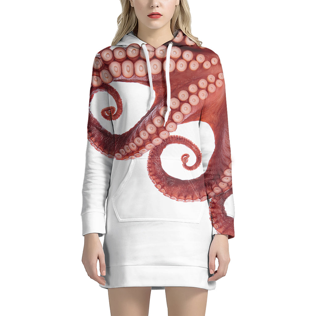 Tentacles Of Octopus Print Hoodie Dress