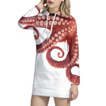 Tentacles Of Octopus Print Hoodie Dress