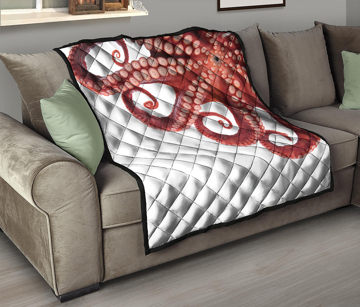 Tentacles Of Octopus Print Quilt