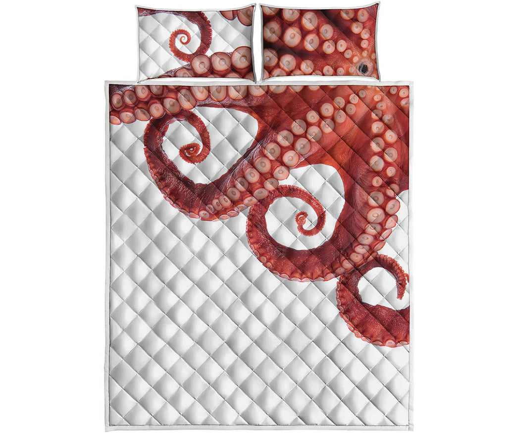 Tentacles Of Octopus Print Quilt Bed Set
