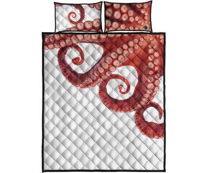 Tentacles Of Octopus Print Quilt Bed Set