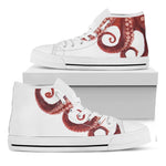 Tentacles Of Octopus Print White High Top Shoes