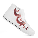 Tentacles Of Octopus Print White High Top Shoes