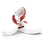 Tentacles Of Octopus Print White Slip On Shoes