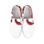 Tentacles Of Octopus Print White Slip On Shoes