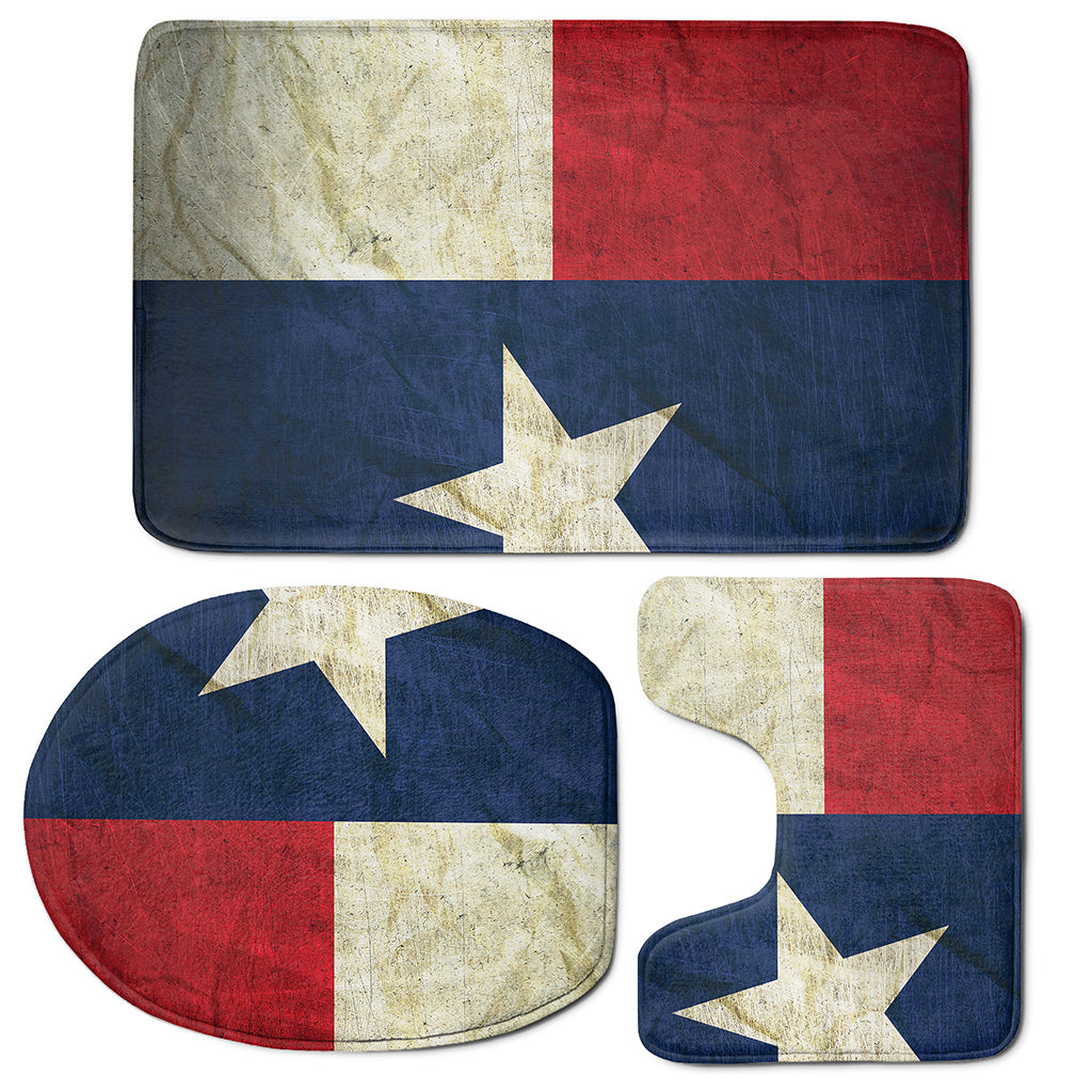 Texas Flag Print 3 Piece Bath Mat Set
